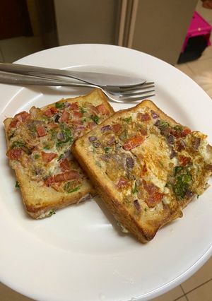 A picture of Egg bread toast with a twist.