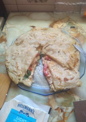 Una foto de Panqueques con pollo