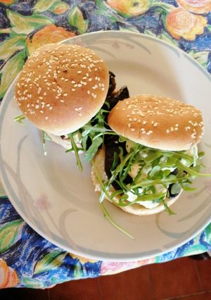 Una foto de Hamburguesa portobello