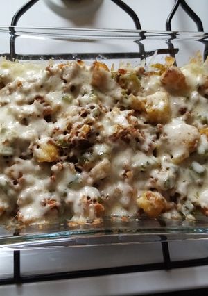 Sajtos sertés-és burgonya hush (GM, LM) recept fotója