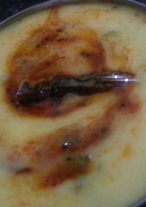 A picture of मटर मंगोडी कढी.