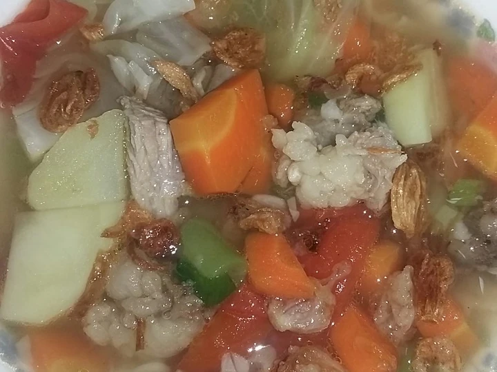 Langkah Gampang Membuat Resep Sup sayur dan daging sapi Anti Ribet, Lezat
