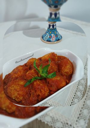 عکسی از دستور کوفته مرغ با سس بادمجان