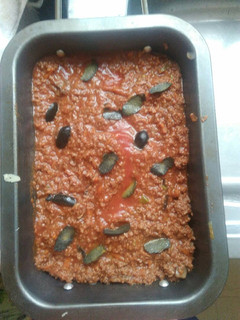 Una foto de Lazaña con carne