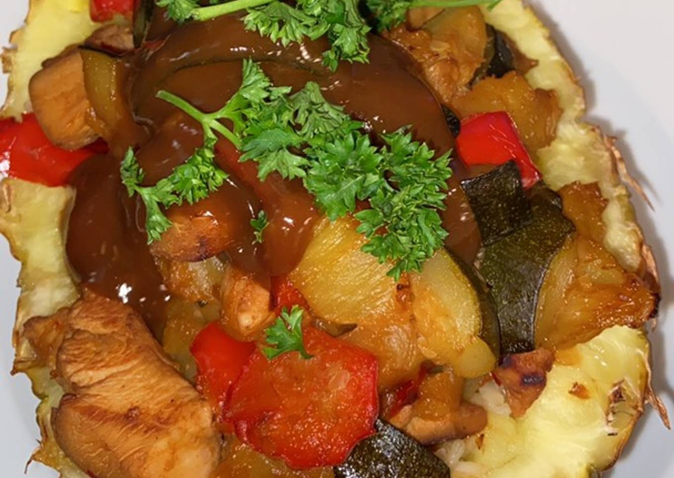 Pineapple Chicken with Coconutrice