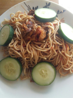 A picture of Spaghetti #myhubby'sfavourite.
