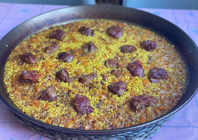 Recipe of Ultimate Arroz de carrillera y calabaza