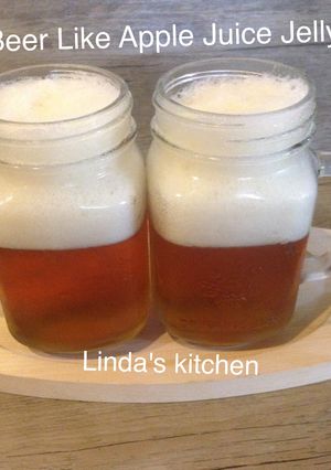 Hình của món Beer like apple juice jelly (Thạch táo giả bia).