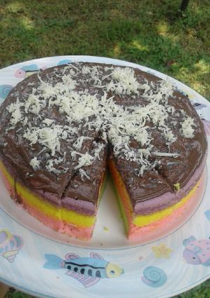 Foto resep Rainbow cake #bikinramadhanberkesan