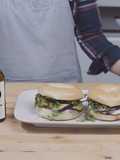 New Jersey Eggplant Bagel with Honey Brie