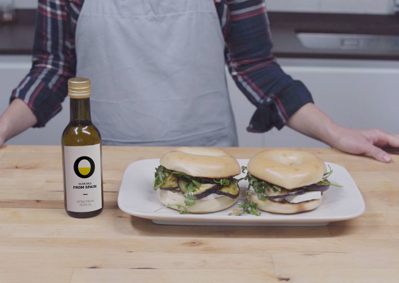 New Jersey Eggplant Bagel with Honey Brie