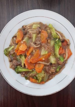 Foto resep Brokoli jamur sapi saus tiram