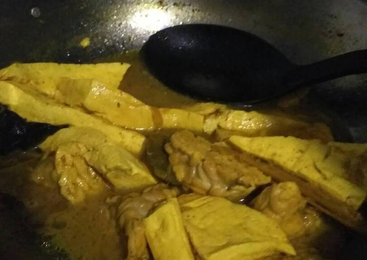 Resep Tahu tempe masak kuning Anti Gagal