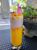 Mango slush with sago (tapioca pearls) and coconut milk