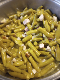 A picture of Ham and Green Beans.