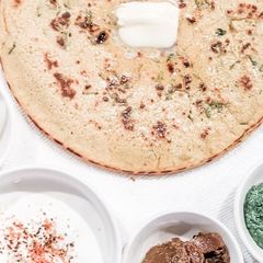 Besan Rotis (Chickpea Pancakes) A picture of Besan Rotis (Chickpea Pancakes).