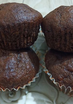 A picture of Eggless Banana Chocolate Muffins Without Milk and butter.