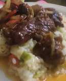 Arroz vegano con seitán mongoli