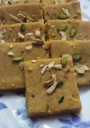 A picture of Besan burfi.