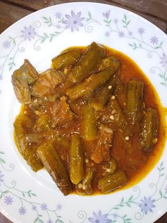 صورة لوصفة الباميه المطبوخه