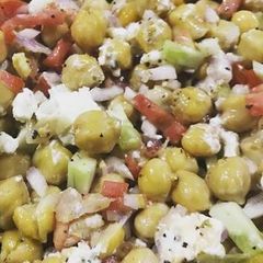 Chickpeas and feta salad A picture of Chickpeas and feta salad.