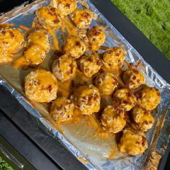 A picture of Smoked Jalapeño poppers mushrooms.