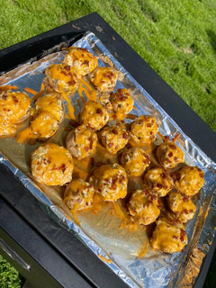 A picture of Smoked Jalapeño poppers mushrooms.
