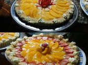 Una foto de postre royal con durazno
