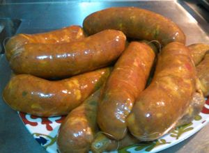 Una foto de Chorizos caseros de cerdo
