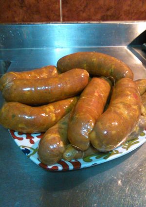 Una foto de Chorizos caseros de cerdo