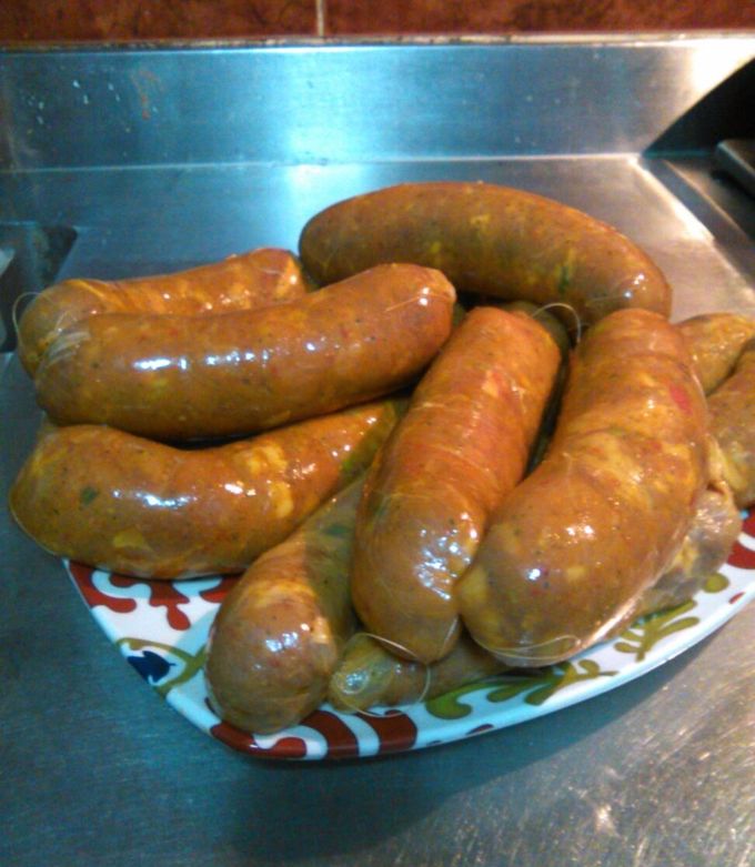 Una foto de Chorizos caseros de cerdo