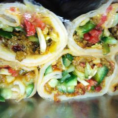 A picture of Veg kabab roll.