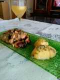 Tacos de pavo regado con oro