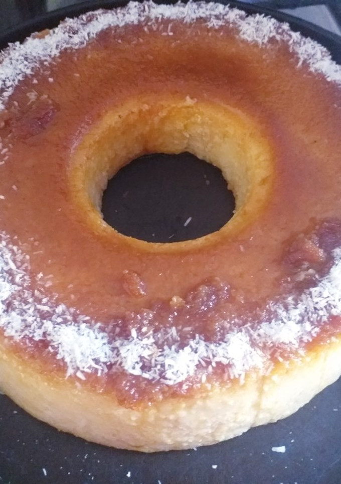 Una foto de Budín de pan relleno de dulce de leche