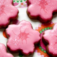 A picture of Cherry Blossom Sugar Cookies for Spring (cherry flavored).