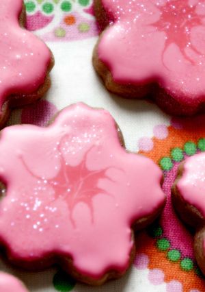 A picture of Cherry Blossom Sugar Cookies for Spring (cherry flavored).