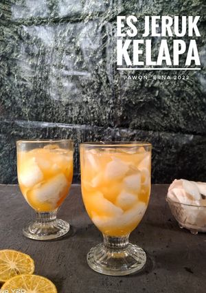 Foto resep Es Jeruk Kelapa