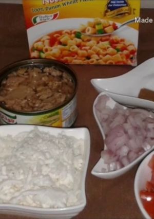 صورة لوصفة معكرونه بالبشاميل والتونه