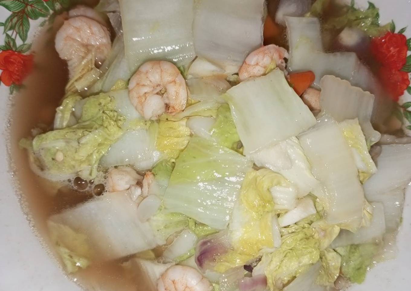 Tumis Sawi Putih dan Udang