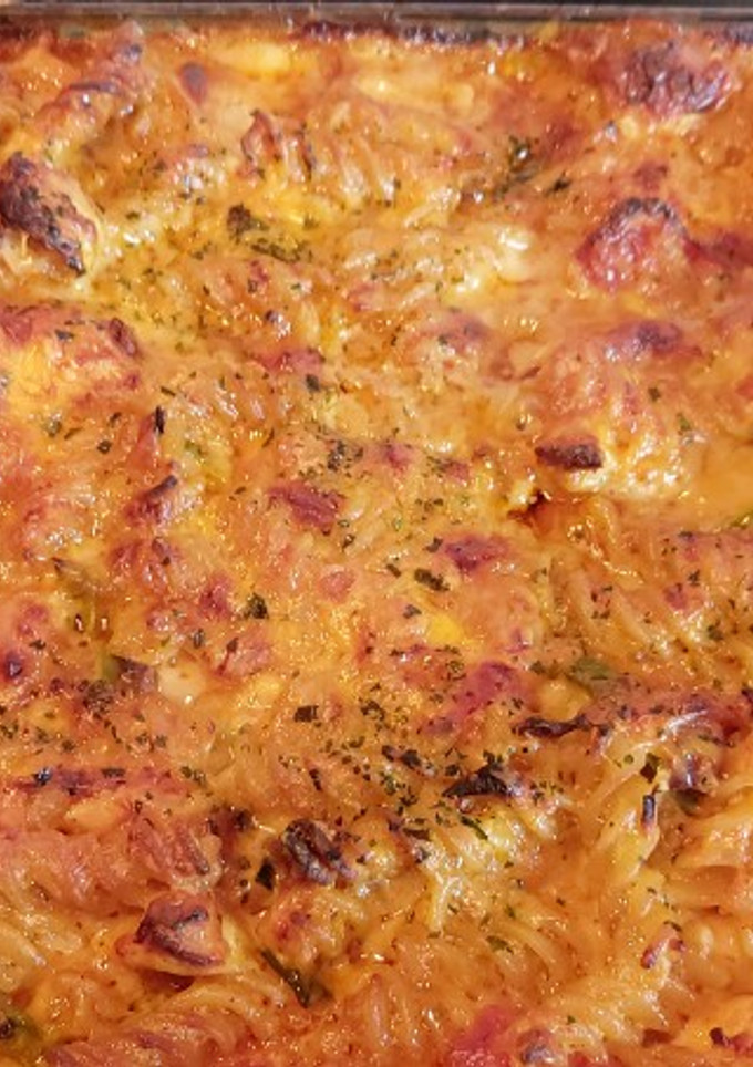 A picture of My Creamy Cajun Chicken Pasta Bake.