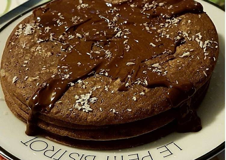 Voici la recette Pancake cacao sans matiére grasse spécial