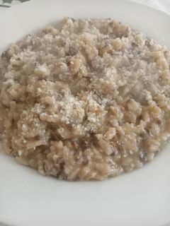 Una foto de Risotto de champiñones portobello