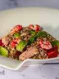 Insalata di Farro Integrale con Gamberi Rossi & Ventresca di Tonno