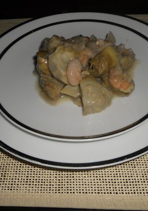 Foto principal de Alcachofas con gambas