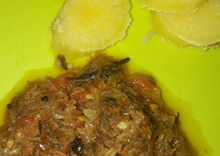 Resep Ubi jalar + sambal roa (resep manado) Anti Gagal