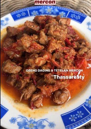 Foto resep Oseng daging dan tetelan mercon