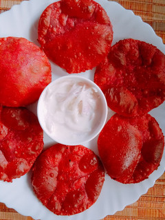 A picture of Beetroot puri.