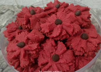 Resep Baru Kue Semprit Red velvet Praktis Enak