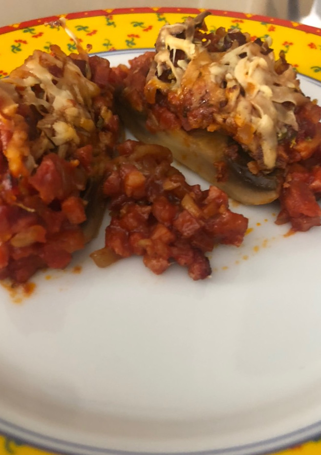 Una foto de Champiñones pizza