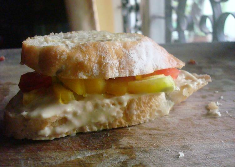 Tomato Feta Hummus Sandwich